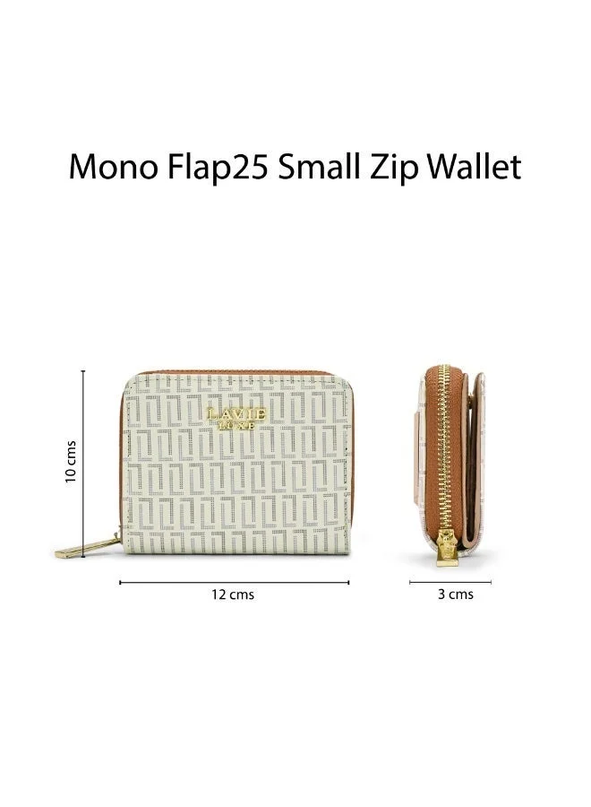 Lavie  Luxe Women's Mono Flap25 small zip around wallet (White) for Women | Best Price UAE